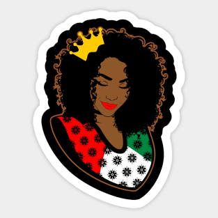 Afro Queen juneteenth jubilee celebration gift Sticker